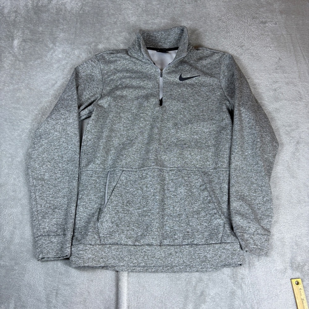 Nike Sweater Mens Small Dri-FIT Standard Fit‎ Quarter Zip Pullover Grey Heather